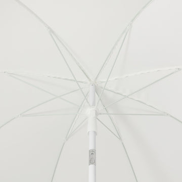 Horizon 6.5 ft. Classic MidCentury Scalloped Fringe Market Beach Umbrella